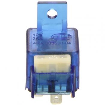 HELLA 4RA 003 530-042 Relé, corriente de trabajo - 12V - 4polos - Diagrama de circuito: S10 - Conector: A - Contacto de cierre - Color: azul claro - con soporte