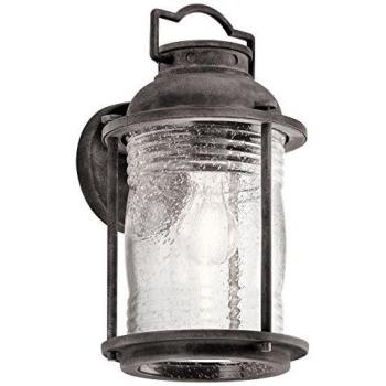 Aplique de exterior mediano Ashland Bay, zinc, vidrio, IP44, E27