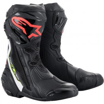 Botas Alpinestars Supertech R - Rendimiento Excepcional, Botas de motocicleta - Negro Rojo Amarillo (39)