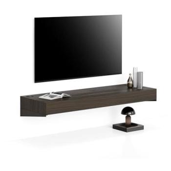 Mueble TV Suspendido Evolution 120x40, Nogal Americano con Cargador Inalámbrico