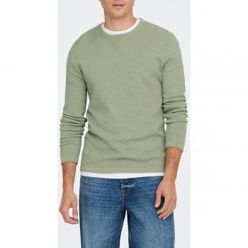 Only & Sons Jersey de hombre con cuello redondo color verde (22016980)