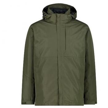 CMP Men's Zip Hood Detachable Inner Jacket - Dark Green - Size 52