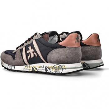 Premiata Men's Grey Navy Cognac Casual Running Sneakers ERIC5377
