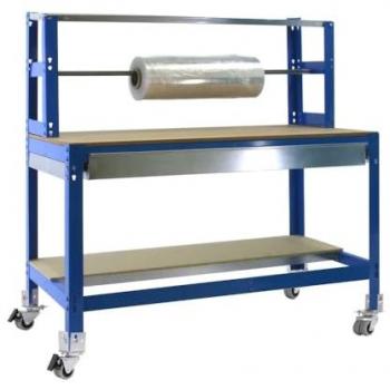 Estantería Móvil Simonwork BT4 Azul/Madera con Ruedas y Mesa de Trabajo 1200x735 Metal