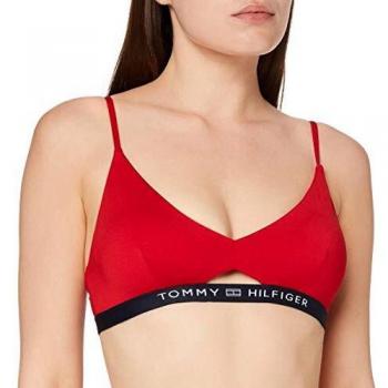 Tommy Hilfiger Bralette RP Parte Superior de Bikini, Rojo primario, L para Mujer