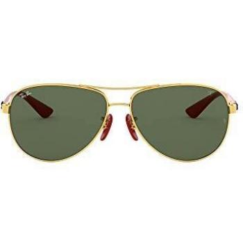 RAYBAN Men's 0RB8313M F00871 61 Sunglasses, Gold/Green