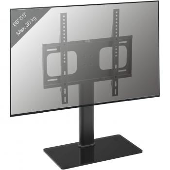Soporte de TV VESA B-TTS 400 con elevación, base de aluminio y cristal de seguridad, medidas H. 67 x B. 46 x T. 24 cm, color negro