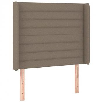 Cabecero con LED de tela gris taupe 83x16x118/128 cm