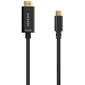 Aisens A109-0623 Cable Conversor USB Tipo-C Macho a HDMI Macho 4K 80cm Negro