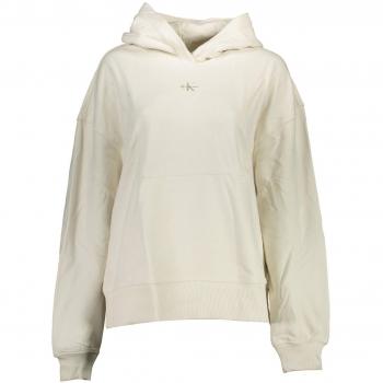 Calvin Klein Men's Ivory Hooded Sweatshirt with Print, Size L