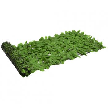 vidaXL Balcony Privacy Screen with Green Leaves 600x75 cm