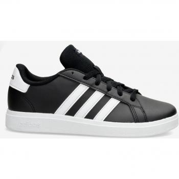Adidas Grand Court 2.0 Kids Lace-Up Sneakers - Core Black/White, Size 38.5