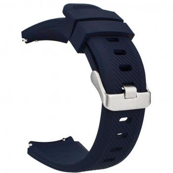 MroTech 22mm Correa de Reloj Silicona Compatible para Samsung Galaxy Watch 46mm/ Gear S3 Frontier/Classic/Amazfit Pace/Stratos/Huawei Watch GT Pulseras Bandas de Reemplazo Goma Caucho -Azul Oscuro