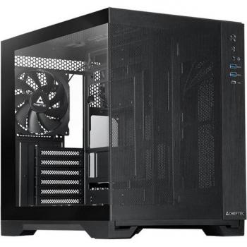 Caja de torre PC Chieftec Visio Air GM-30B-M-OP, mATX, vidrio templado, color negro