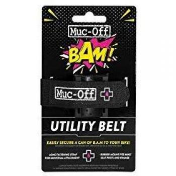 Muc-Off B.A.M! Utility Belt - Black Rubber Mount And Fastening Strap To Easily Secure A Can Of Muc-Off B.A.M! Inflate & Repair To Your Bike