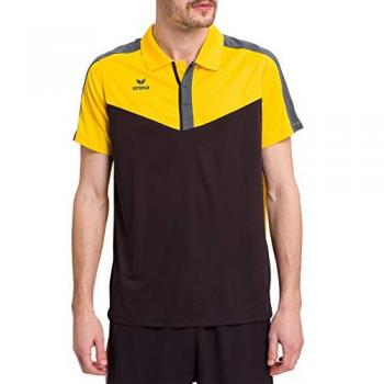 Erima Squad Short Sleeve Polo Shirt - Yellow and Black for Men