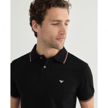 Emporio Armani Men's Regular Fit Short Sleeve Black Polo Shirt Size L