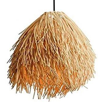 Lámpara Colgante LED de Mimbre Natural Estilo Oriental TINA para Comedor, Salón y Cocina