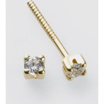 Pendientes de bebé de oro con circonita, delicados y elegantes