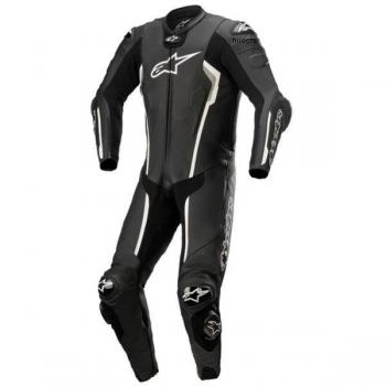 Alpinestars Missile V2 Mono de Cuero para Motocicleta - Negro-Blanco (Tamaño 46)