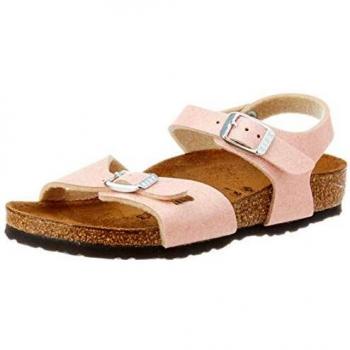 Birkenstock Sandales Rio Birko-Flor Glitter Pink, Sandalia Niñas, 25 EU Étroit