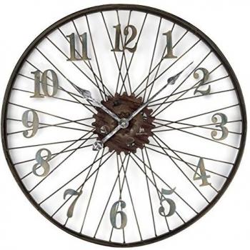 Reloj de Pared Vintage Lowell 21457, Color Marrón, Grosor 4cm