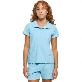Urban Classics Women's Towel Polo Shirt - Baltic Blue