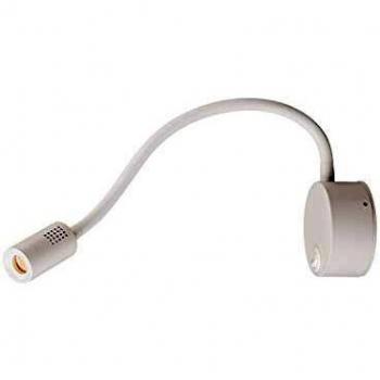 Luz de lectura LED flexible DIO FLEX PLATE 1,9W 2700K blanca con soporte fijo y difusor