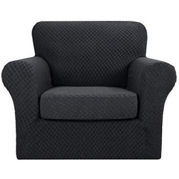 MAXIJIN 2 Piezas Fundas Fundas de Silla Jacquard más Nuevas con Brazos, Fundas de Silla elásticas Antideslizantes para Sala de Estar, Perros, Funda de sofá elástica