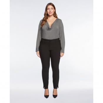 Pantalón recto de mujer de vestir con trabillas