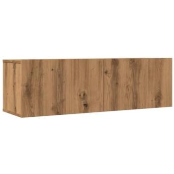 Mueble de TV de pared artesanal en roble - 2 piezas - Diseño contemporáneo - 100 x 30 x 30 cm