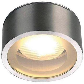 Lámpara de techo exterior SLV Rox, aluminio cepillado, IP44, max. 11W, Ø 12,5 cm
