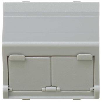 Adaptador Universal Simon 27 Acodado con 2 Conectores Gris