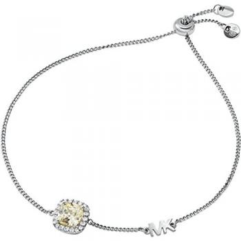 Michael Kors Premium Sterling Silver Pave Cushion-Cut Bracelet for Women