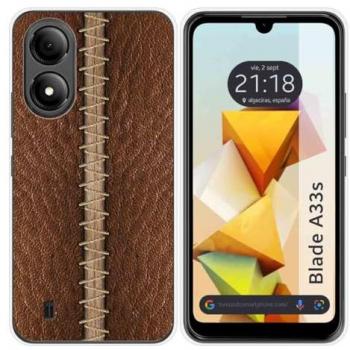 Funda de Silicona para Zte Blade A33s con Diseño de Cuero y Dibujos 01