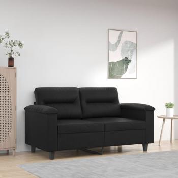 Sofá de 2 plazas negro 120 cm en cuero sintético Vidaxl