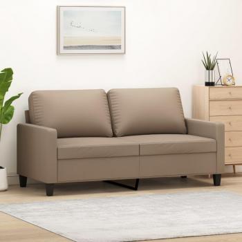 Sofá 2 plazas Cappuccino 140 cm en cuero sintético Vidaxl Marrón