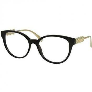 Versace Glasses (VE-3278 GB1) Acetate Plastic - Shiny Black Metal - Gold