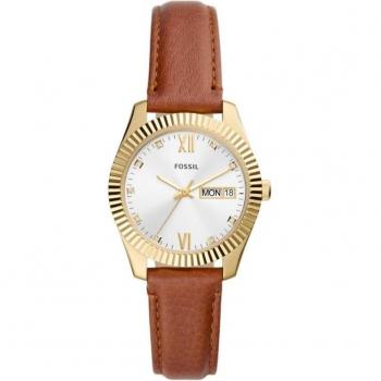 Fossil Scarlette Three-Hand Day-Date Tan Eco Leather Watch ES5184