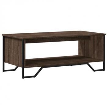 Mesa de centro madera de ingeniería roble marrón 100x51x40 cm
