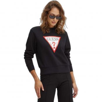 Guess Original Women's Fleece Sweatshirt, Black, Regular Fit, Size S