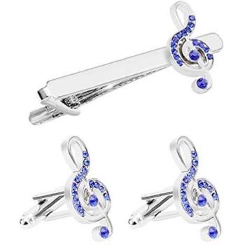 SOIMISS Rhinestone Música Nota Lazo Clips para Hombres Lazo Bar Set Tie Thie Tach Pins Pins Pins Gemelos Corbatas Bar Peliz Pink For Men Business Shirts Boda Día de San Valentín Regalo