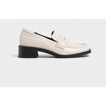 Stradivarius Penny loafers in ECRU