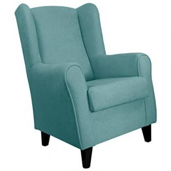 Sillón Butaca Orejero Lisboa Azul - Confortable, Moderno, Sin Montaje, Patas Enroscadas