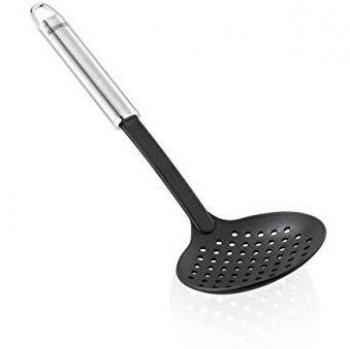 Leifheit 24058 - Espumadera de Nailon con Mango De Metal, Diseño Redondo, Negro
