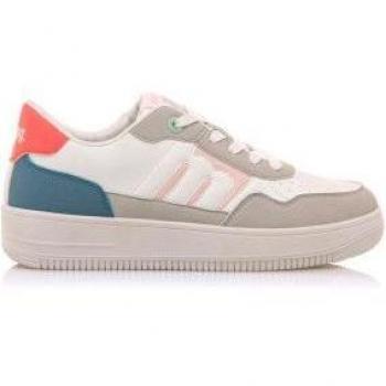 Mustang Zapatillas Mujer Gravity Basket Bajas Blanco Gris con Cierre de Cordones