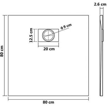 vidaXL Shower Base Tray SMC White 80x80 cm