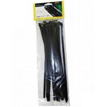 EDP E48403 Bridas Negras 300 x 4,8 Envasadas, Bolsa 25 Unidades, Color Unico
