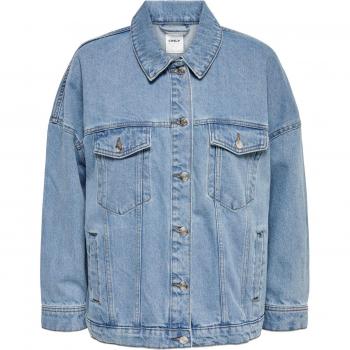 ONLY Safe Caroline Oversized Boyfriend Denim Jacket in Medium Blue Wash - S