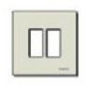Placa Vimar 2 Asientos Aluminio Color Marfil Oro Serie 8000